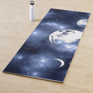 Moonlight Glow Moon Phases in Sky Clouds Yoga Mat