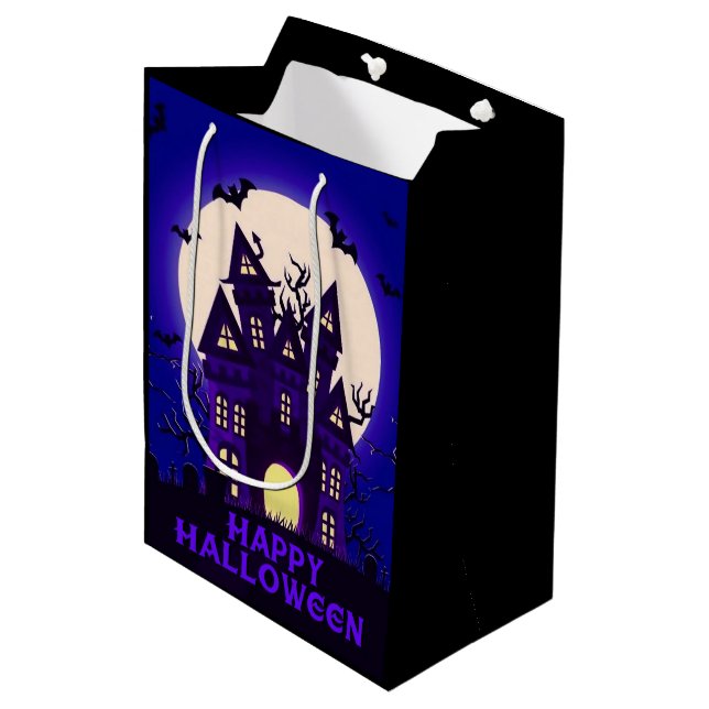 Moonlight Haunted Mansion Medium Gift Bag (Front Angled)