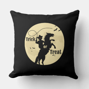 moonlight horseman trick or treat black cushion