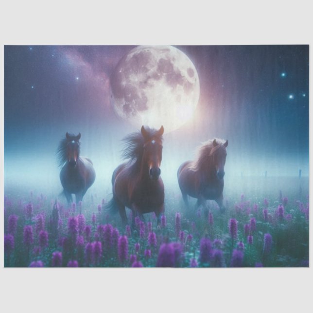 Moonlight Horses Tissue Paper (Front)