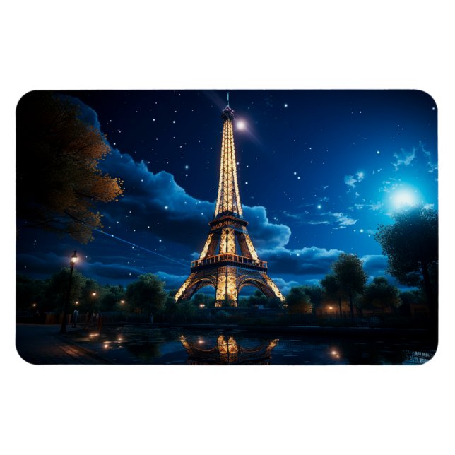 Moonlight In Paris Magnet (Horizontal)