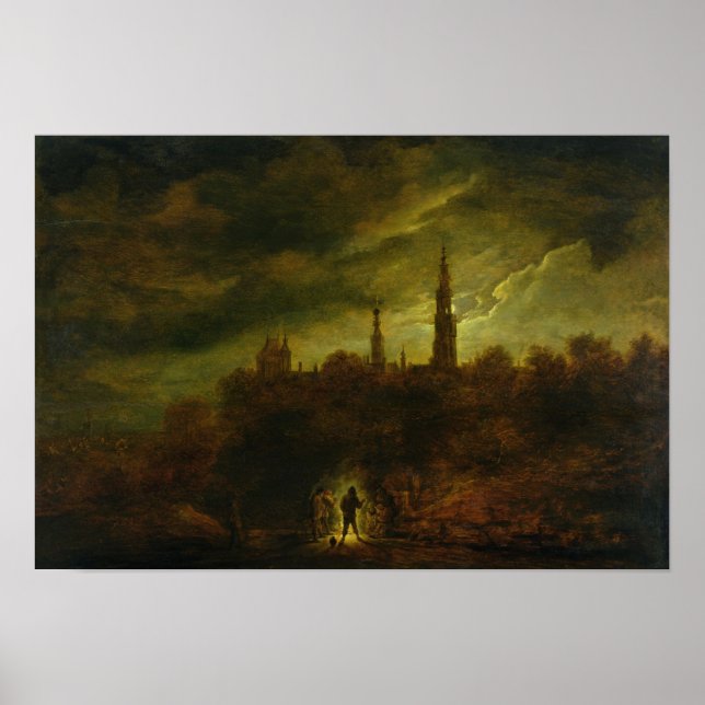 Moonlight Landscape Poster (Front)