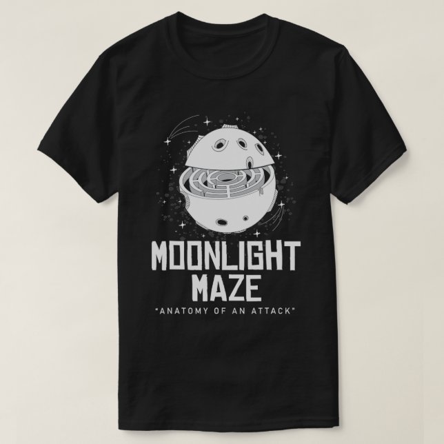 Moonlight Maze Attack Programming Tshirt for Black (Design Front)