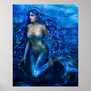 moonlight mermaid  28 x 24 value poster