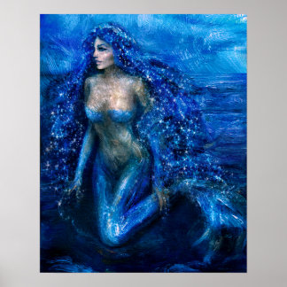 moonlight mermaid 28 x 24 value poster