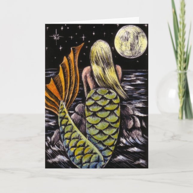 Moonlight Mermaid Greeting CArd (Front)