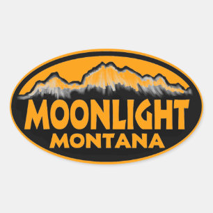 Moonlight Montana orange oval stickers