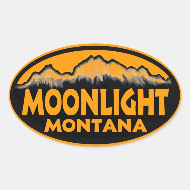Moonlight Montana orange oval stickers (Front)