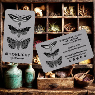 Moonlight MOTHS Gothic Apothecary Herbalist  Business Card