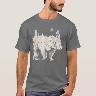 Moonlight Nature Animal Lover Wildlife Forest Tree T-Shirt