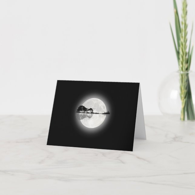 Moonlight Nature Guitar Thank You Card (Front)