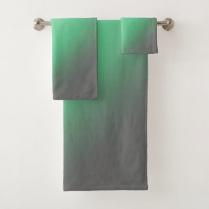 Moonlight Ombre Gray & Green Bath Towel Set