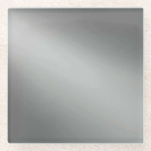 Moonlight  Ombre Gray Monochrome  Glass Coaster (Front)