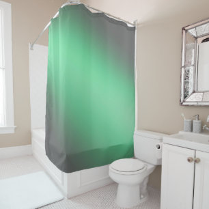 Moonlight Ombre - Silver Gray & Green  Shower Curtain