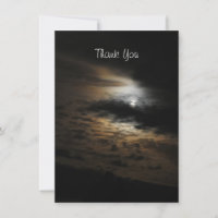 Moonlight on Clouds Flat Thank You Card