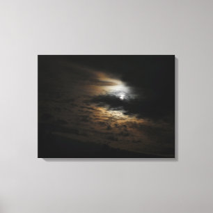 Moonlight on Clouds Night Sky Canvas Print