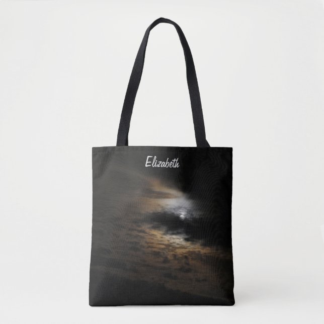 Moonlight on Clouds Night Sky Photo Personalised Tote Bag (Front)