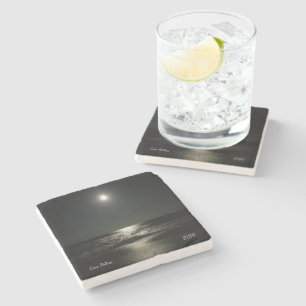 Moonlight on the Beach Stone Coaster