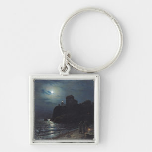 Moonlight on the Edge of a Lake, 1870 Key Ring