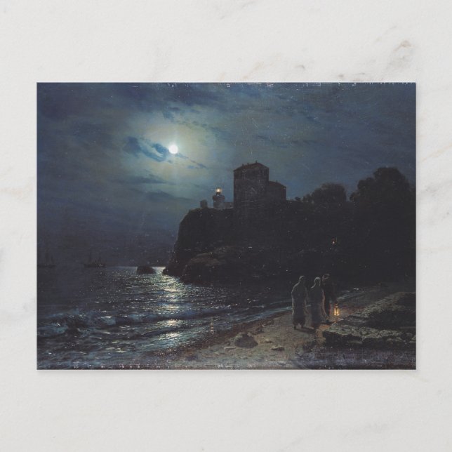 Moonlight on the Edge of a Lake, 1870 Postcard (Front)