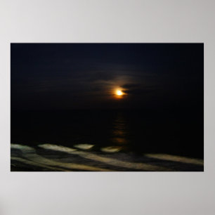 Moonlight on the Ocean Poster