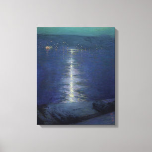 Moonlight on the River, 1919 Canvas Print