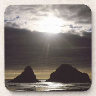 Moonlight Over Ocean Rocks Oregon Coaster