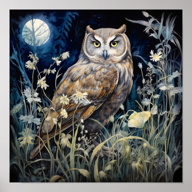 Moonlight Owl Art Print (Front)