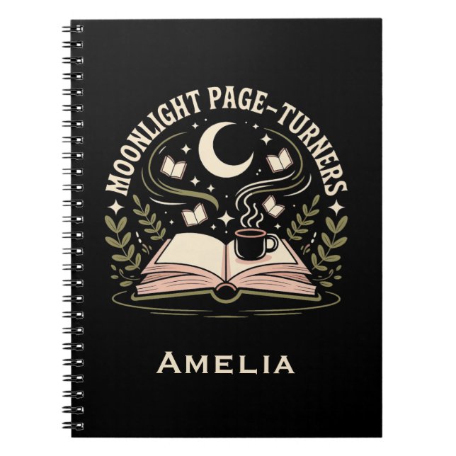 Moonlight Page-Turners Reading Journal with Name (Front)