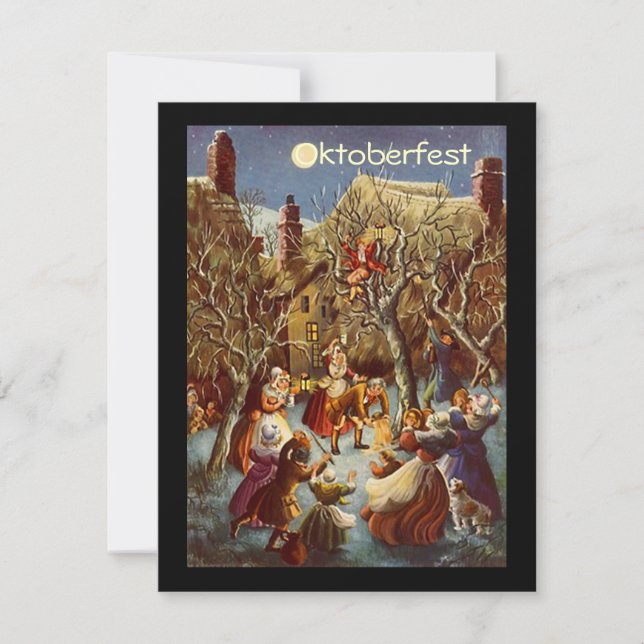 Moonlight Party Gathering Octoberfest Invitations (Front)