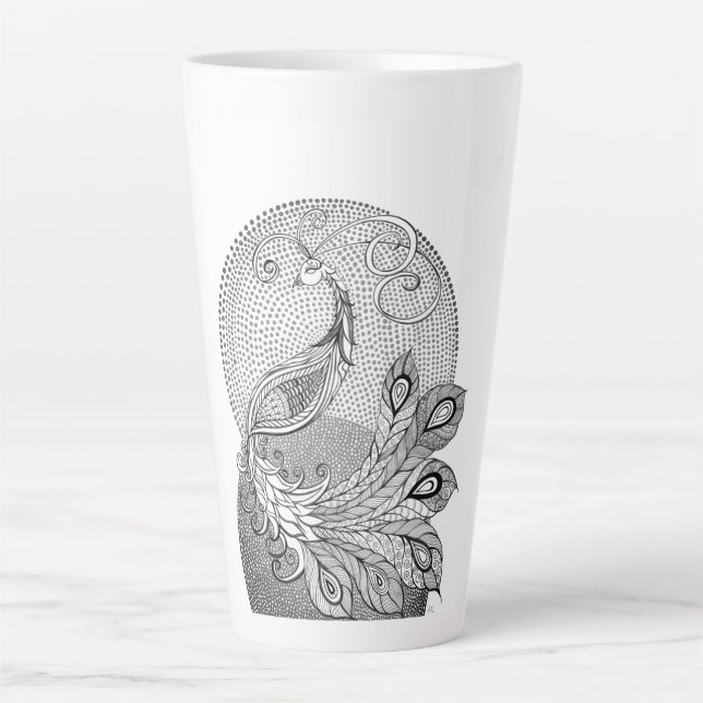 Moonlight Peacock Latte Mug (Front)