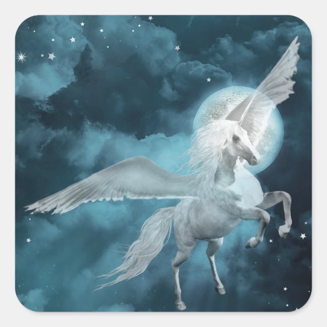 Moonlight pegasus square sticker (Front)