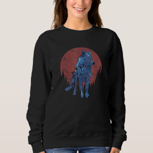 Moonlight Predator Animal Full Moon Forest Wolf Sweatshirt