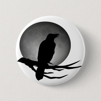 moonlight raven 6 cm round badge