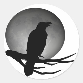 moonlight raven classic round sticker