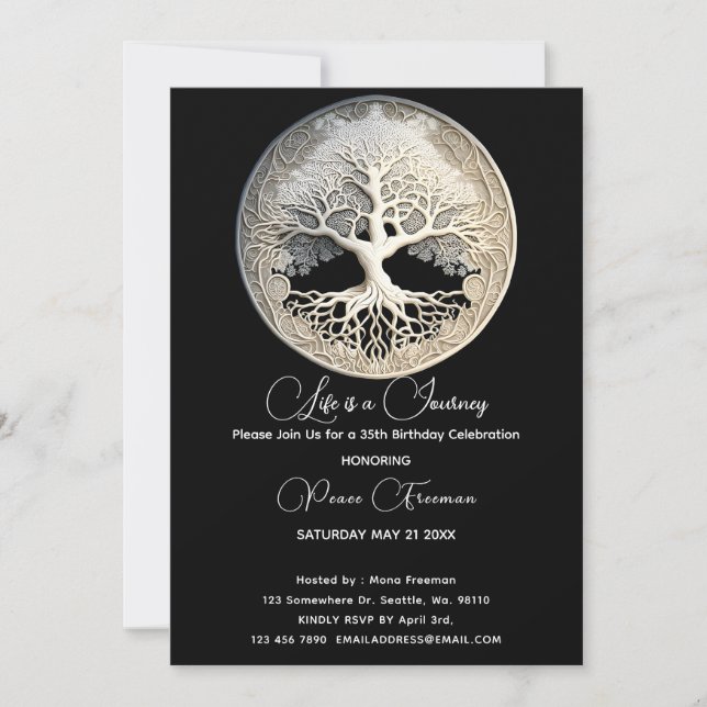 Moonlight Remembered | Tree of Life Invitation (Front)
