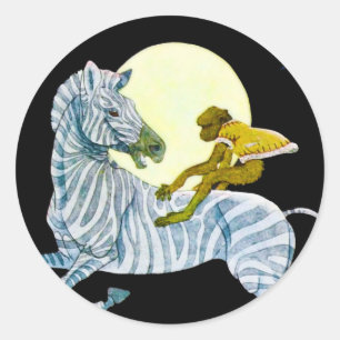 Moonlight Ride Classic Round Sticker