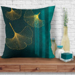 Moonlight Romance Emerald Green ID881 Cushion<br><div class="desc">This exciting wedding collection features intriguing lighting effects, golden foliage and uses a handwritten script font to add a modern touch. The coordinating throw pillow shown here has ginko leaves drifting in the moonlight giving it a romantic, ethereal quality. Search ID881 to see other color choices and coordinating pieces for...</div>