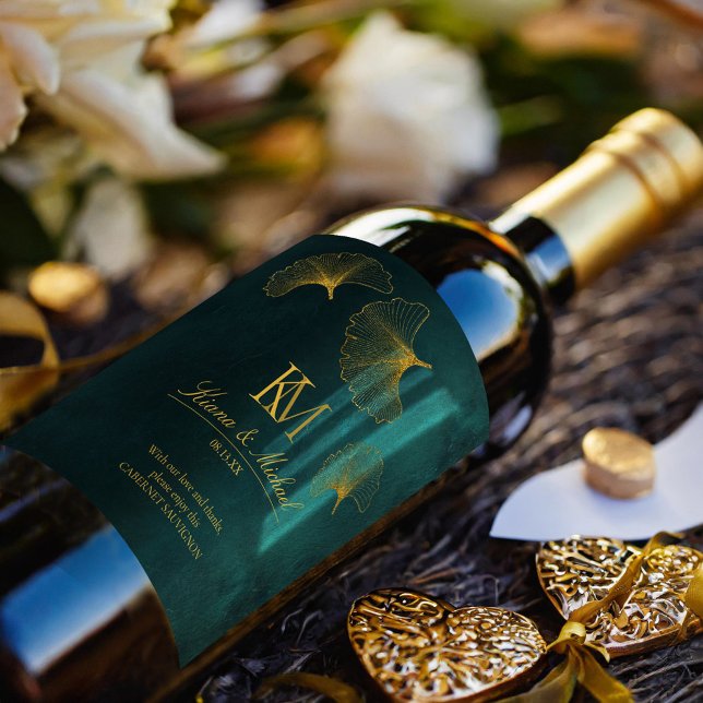 Moonlight Romance Thank You Emerald Green ID881 Wine Label (Creator Uploaded)