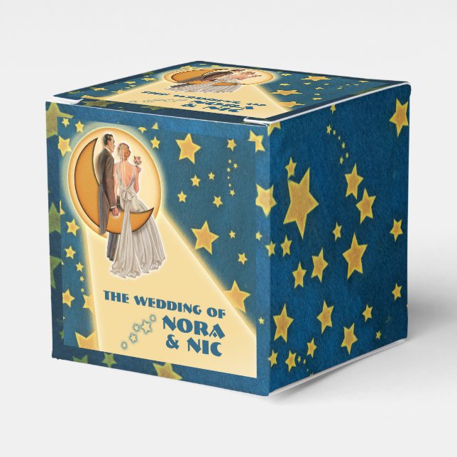 Moonlight Romance Wedding Favour Boxes (Front Side)