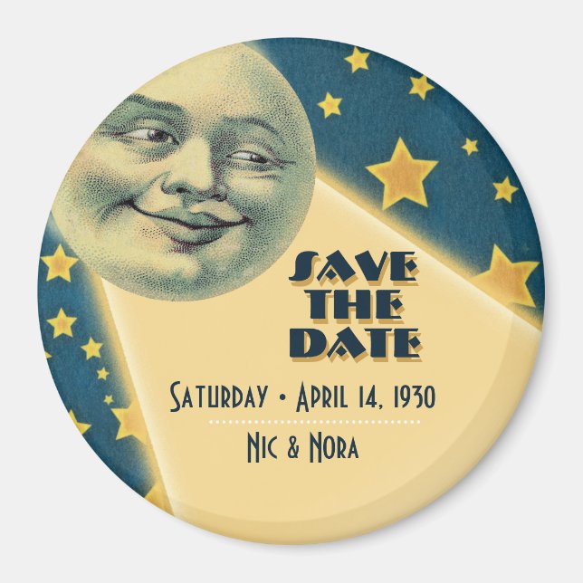 Moonlight Romance Wedding - Save The Date Magnets (Front)