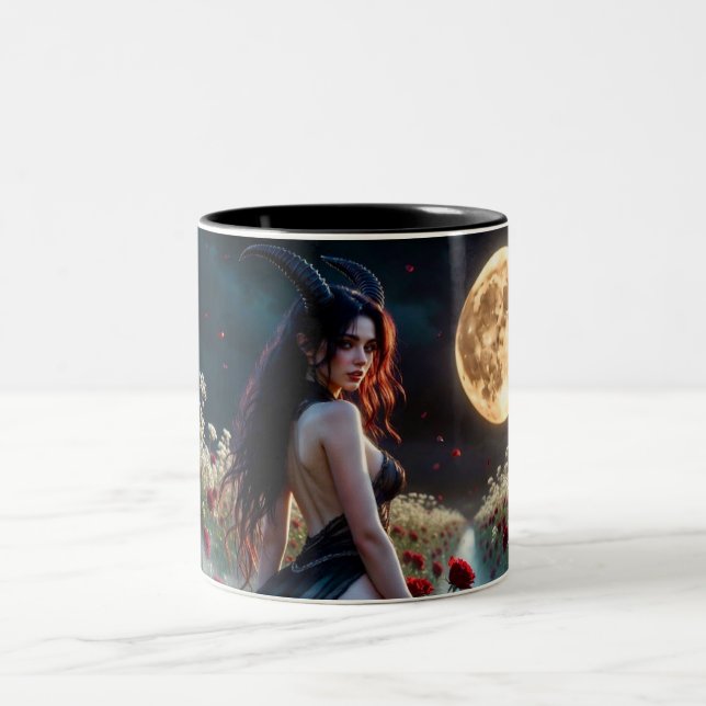 Moonlight Roses Two-Tone Coffee Mug (Center)