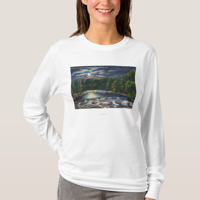 Moonlight Scene on Catskill Creek T-Shirt (Front)