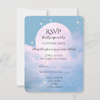 Moonlight Shimmer Atmospheric Wedding Collection RSVP Card