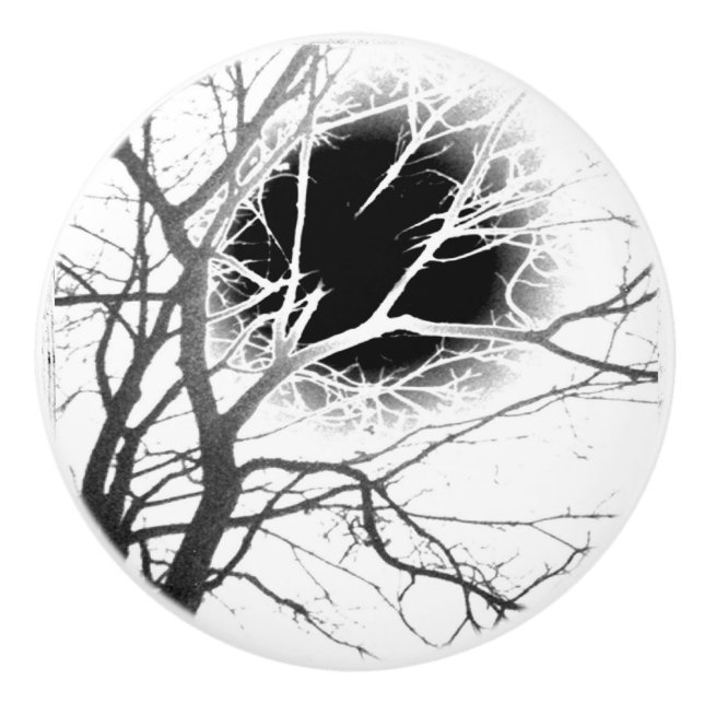 Moonlight Silhouette Ceramic Knob (Front)