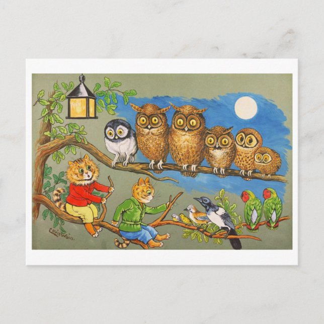 Moonlight Sonata Louis Wain Holiday Postcard (Front)