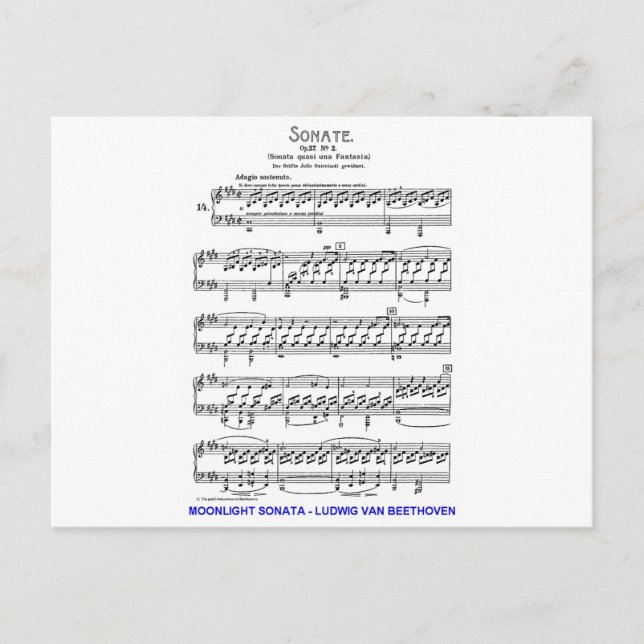 Moonlight-Sonata-Ludwig-Beethoven Postcard (Front)