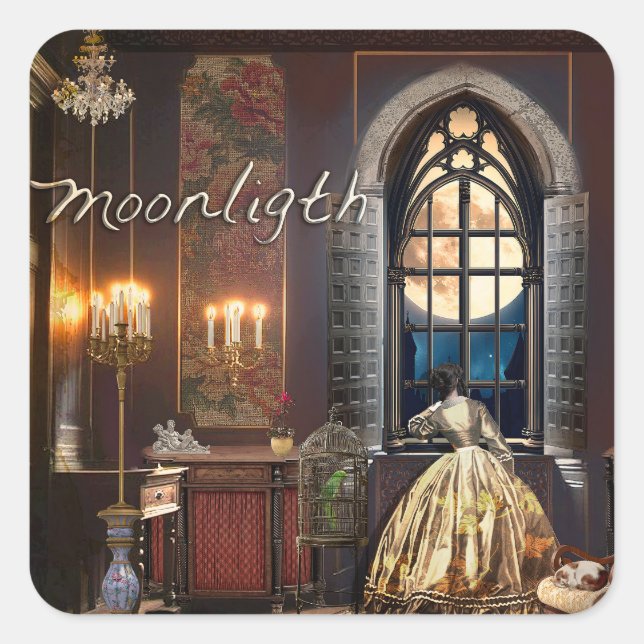 Moonlight Square Sticker (Front)