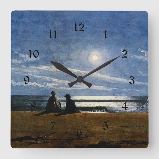 Moonlight Square Wall Clock (Front)