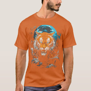Moonlight Tiger Chinese Japanese China Ancien T-Shirt